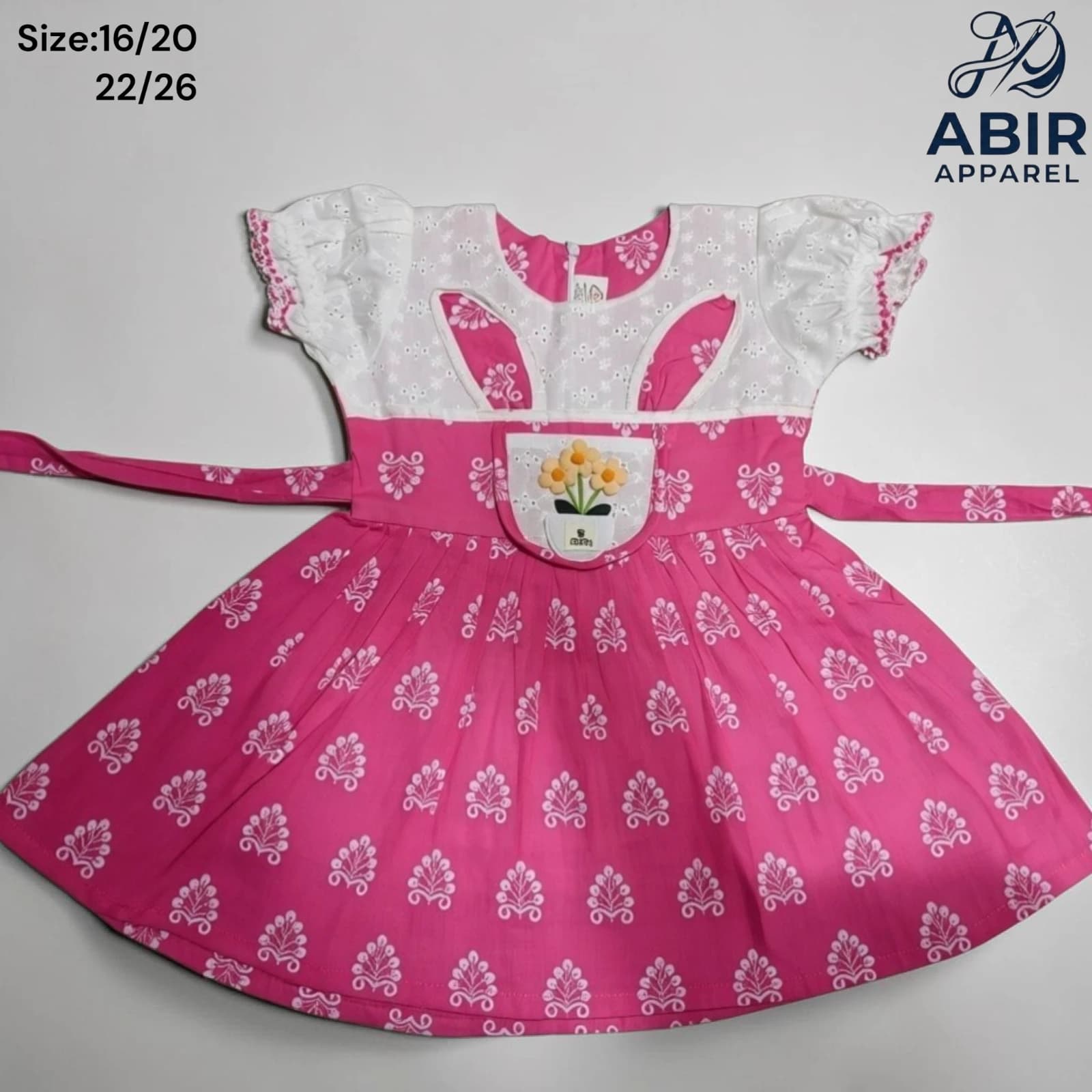 Baby girl frock Tortose ear shape design